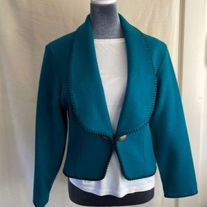 Women’s jacket- teal wool, size S